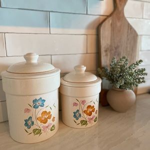 Vintage 1980’s Treasure Craft Poppy Canisters